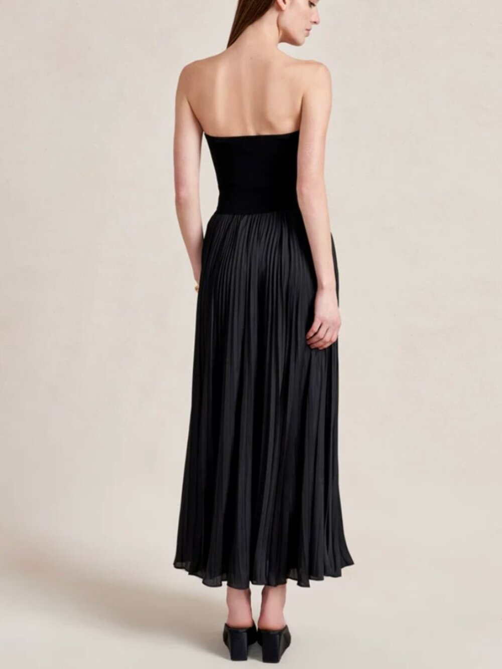 La Ligne Estelle Midi Dress Small Black Noir Classic Stretch - Picture 3 of 9